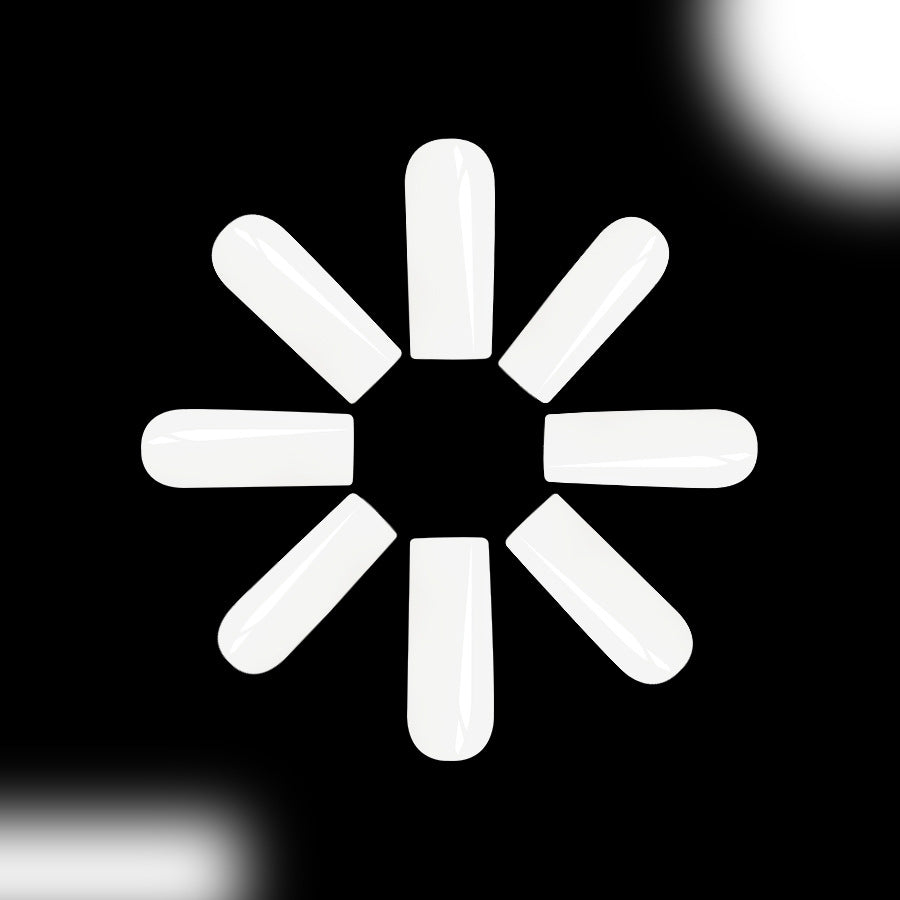 Chic Elegance Long Square White Press On Nail Set with Glossy Finish