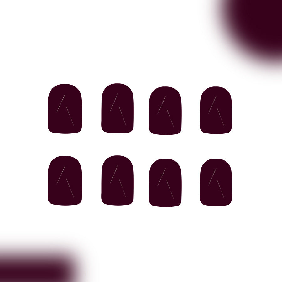 Enchanting Elegance Short Square Deep Burgundy Glossy Press On Nail Set with Minimalist Design