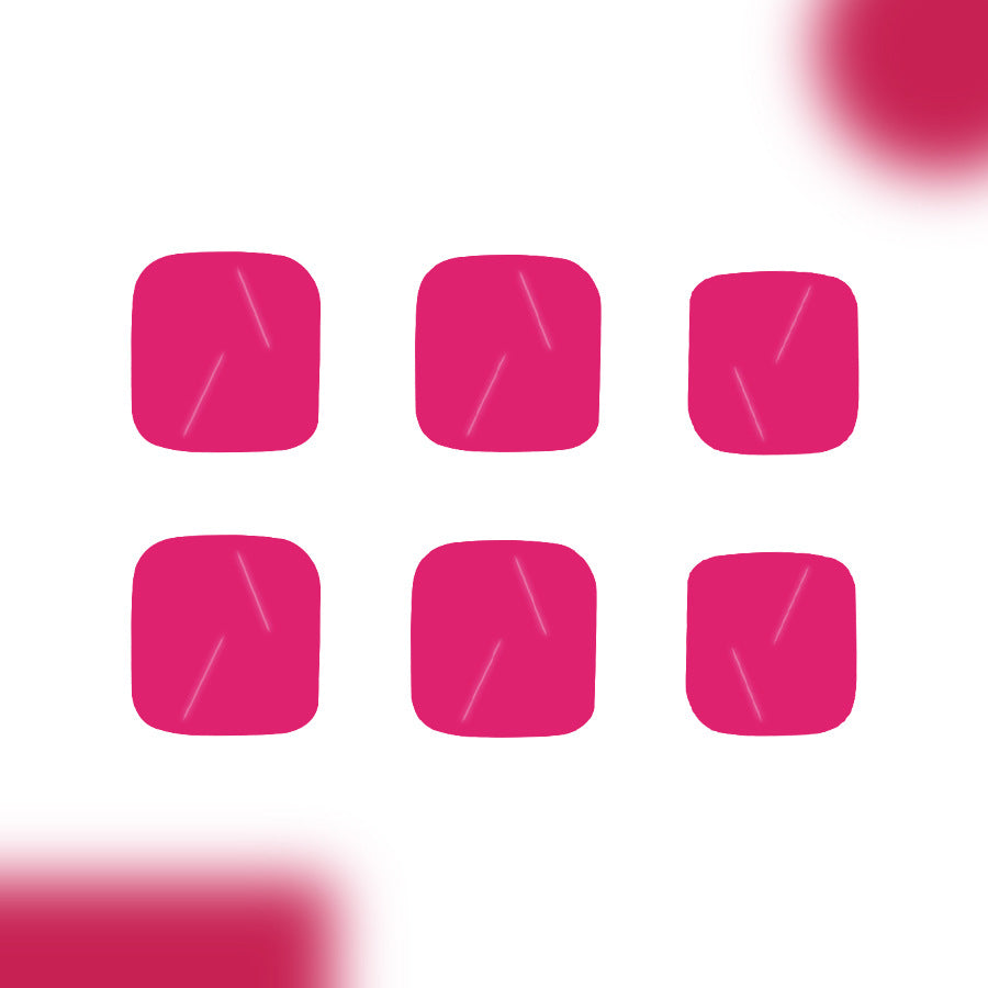 Bold Blossom Short Square Pink Glossy Toenail Set with Unique Textured Finish