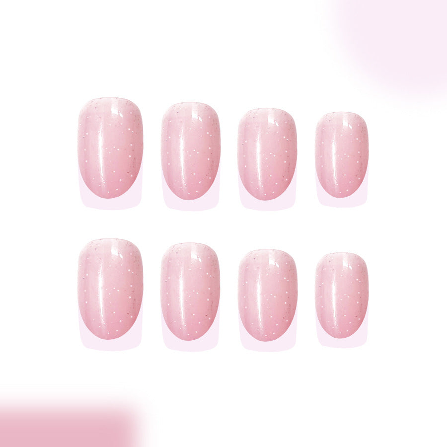 Dreamy Pastel Medium Square Soft Pink Sparkle Press On Nail Set