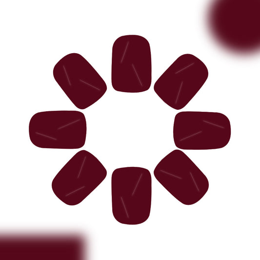 Elegant Evening Press-On Nails in Medium Square Deep Burgundy with Unique Glossy Finish