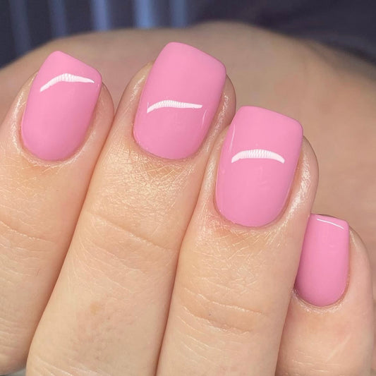 Charming Blossom Short Square Pink Press-On Nail Set with Glossy Finish