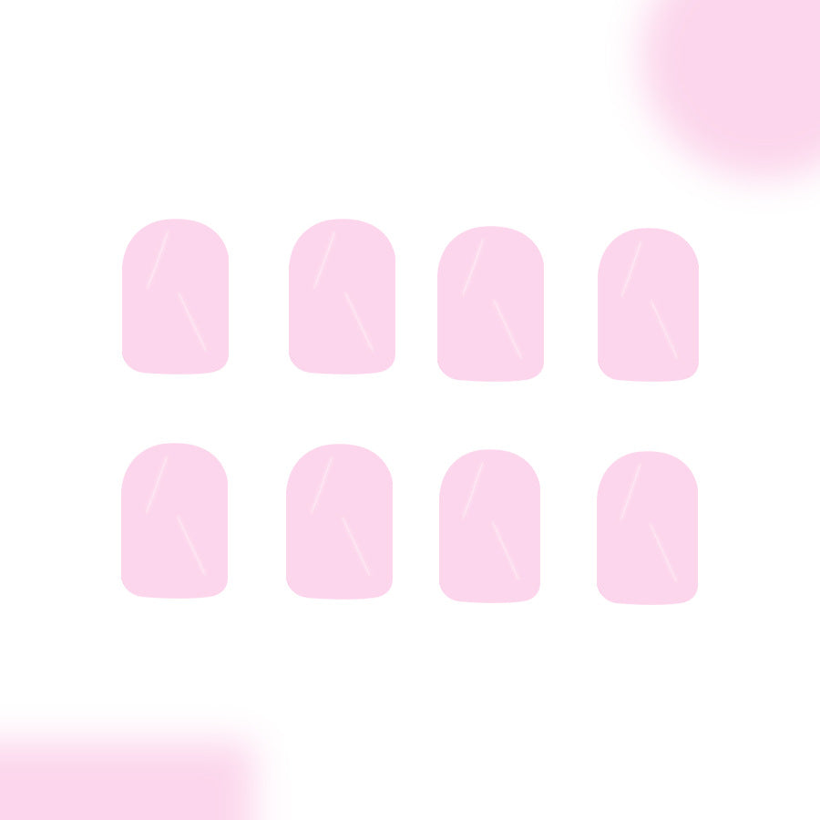 Blush Blossom Lengthy Short Square Pink Press On Nail Set with Subtle Glitter Finish