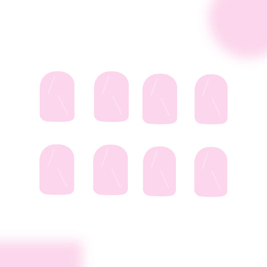 Blush Blossom Lengthy Short Square Pink Press On Nail Set with Subtle Glitter Finish