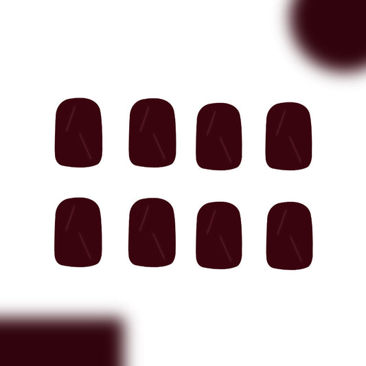 Nine dark red oval objects on a white background