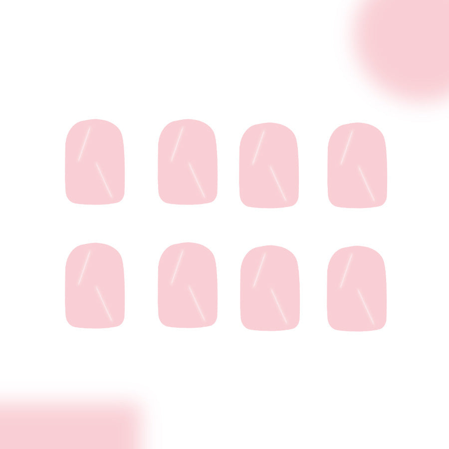 Whimsical Garden Short Square Pink Press-On Nail Set with Elegant White Accents