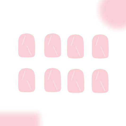 Whimsical Garden Short Square Pink Press-On Nail Set with Elegant White Accents