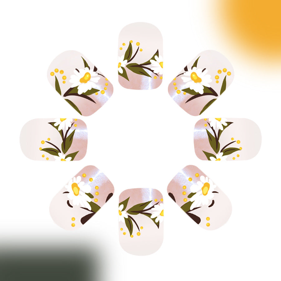 Floral Fantasy Short Square Pink Press-On Nail Set with Artistic Flower Design