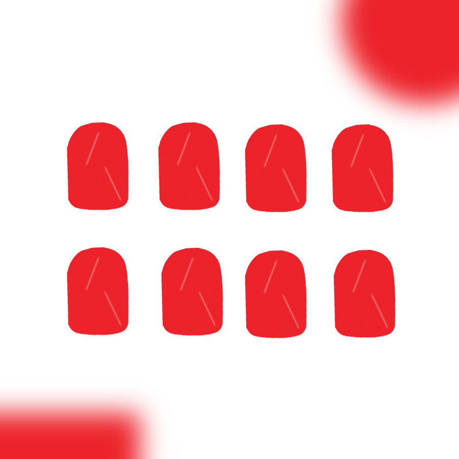 Bold Elegance Short Square Red Press On Nail Set with Unique Textured Finish