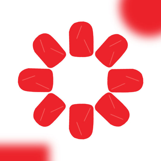 Vibrant Sunset Short Square Red Nails with Elegant Matte Finish