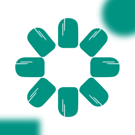 Ocean Breeze Medium Square Teal Glossy Press-On Nail Set with Unique Shine Effect