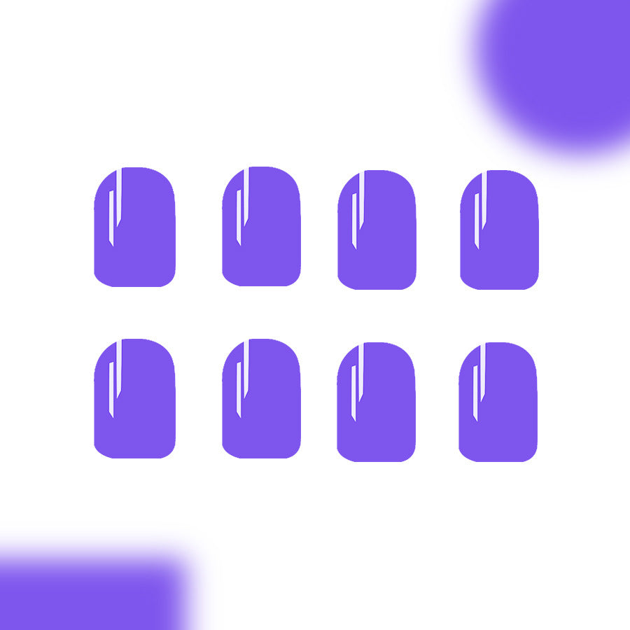Mystical Twilight Glossy Short Square Purple Nails with Elegant Vertical Stripe Design