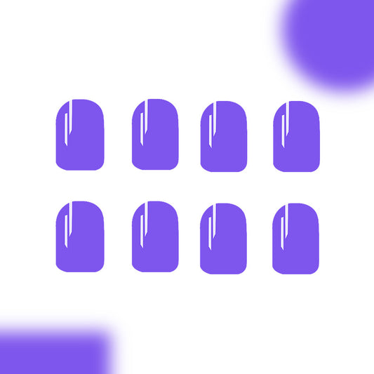 Mystical Twilight Glossy Short Square Purple Nails with Elegant Vertical Stripe Design