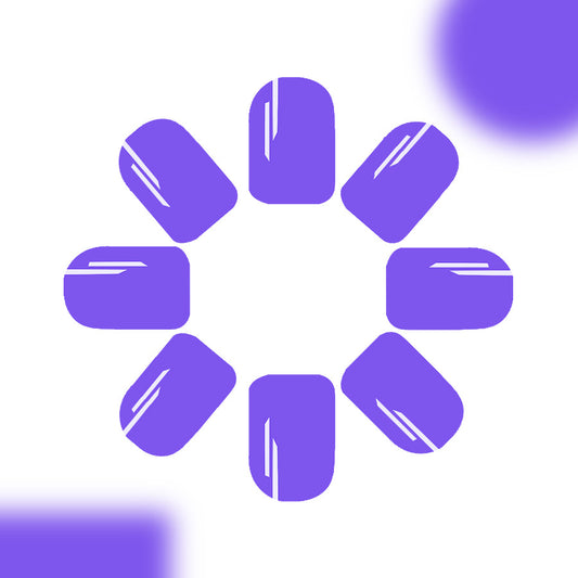 Purple geometric design on a white background