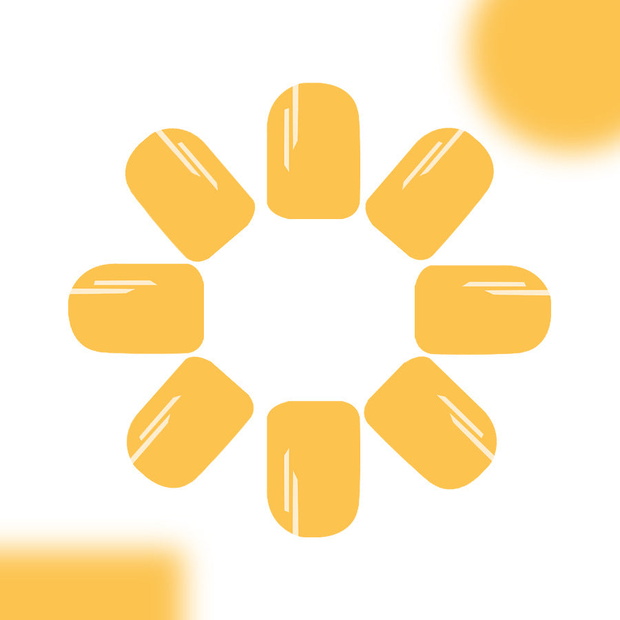 Sunny Delight Short Square Yellow Glossy Finish Press On Nail Set