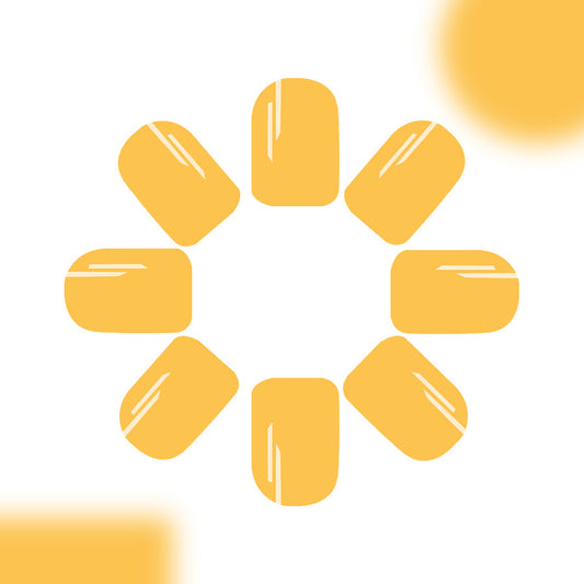 Sunny Delight Short Square Yellow Glossy Finish Press On Nail Set