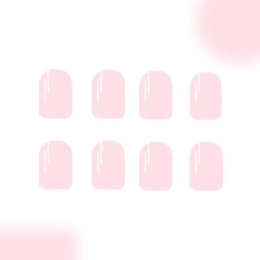 Blossom Beauty Medium Square Soft Pink Glossy Finish Press On Nail Set