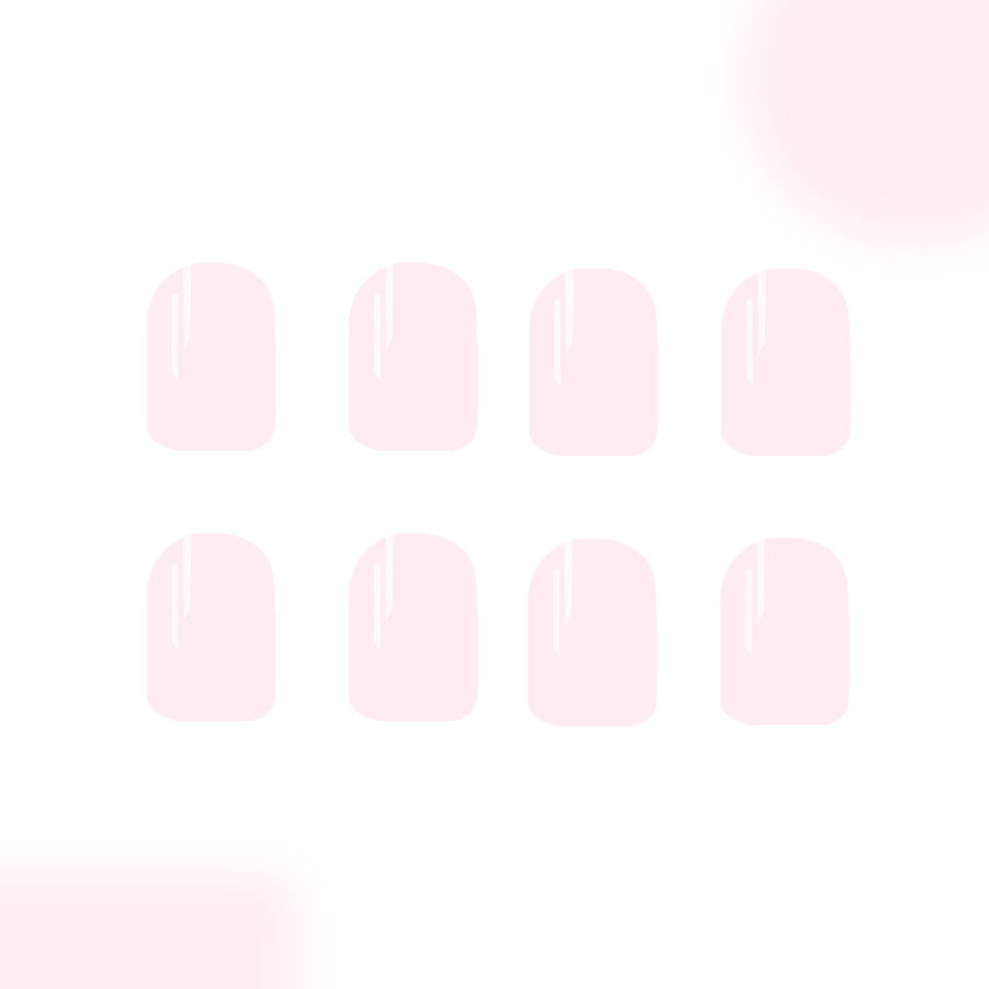 Chic Serenity Short Square Glossy Pink Press On Nail Set with Amazing Shine