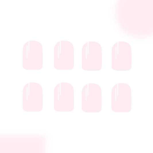 Chic Serenity Short Square Glossy Pink Press On Nail Set with Amazing Shine