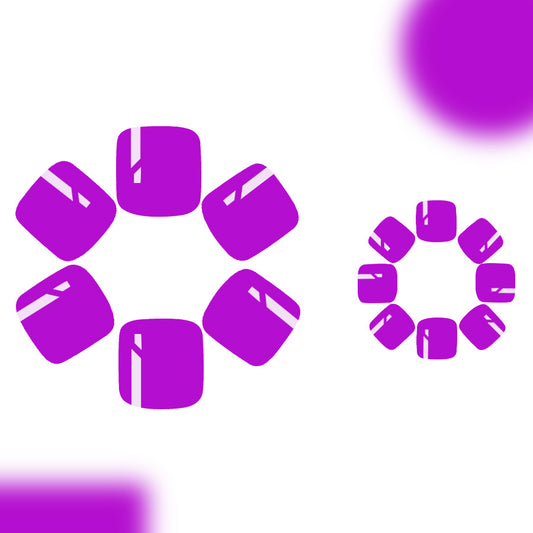 Glamorous Purple Short Square Press On Nail Set with a Shimmering Finish