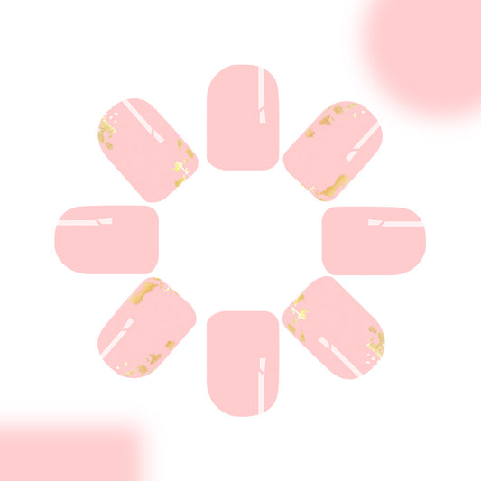 Blossom Elegance Short Square Soft Pink with Glittering Accents Press On Nail Set