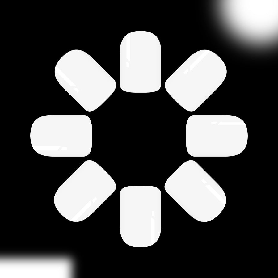 Chic Winter Wonder white Short Square press on nail set with glossy finish