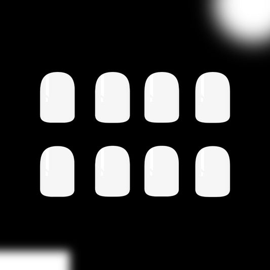 Chic Elegance Short Square White Press On Nails with High Gloss Finish