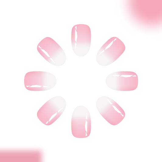 Blossom Dream Press On Nails Medium Almond Ombre Pink High Gloss Finish