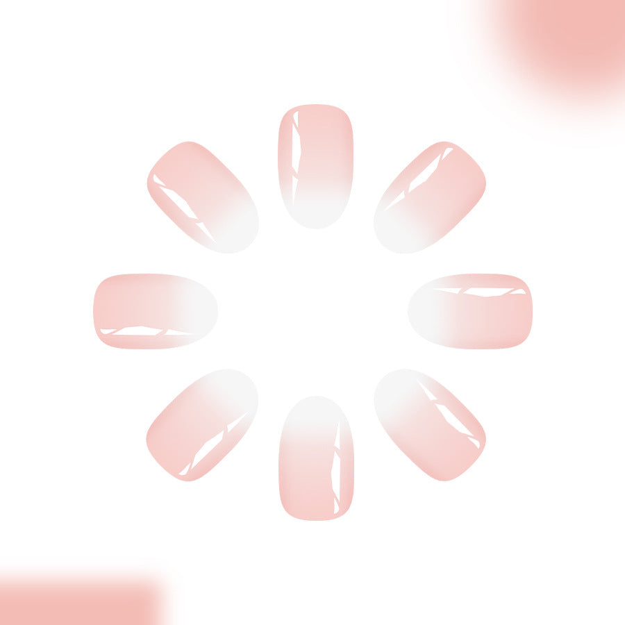 Whimsical Garden Medium Almond Blush Pink Ombre Press On Nail Set for Effortless Glamour