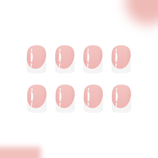 Whimsical Wonderland Short Square Blush Pink Glossy Press On Nail Set
