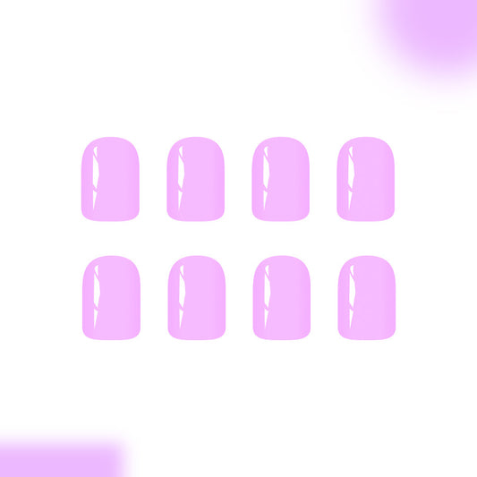 Dreamy Pastel Elegance Short Square Glossy Lilac Nail Set with Effortless Application