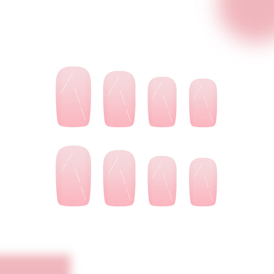 Blush Blossom Elegant Medium Square Press-On Nail Set in Soft Pink with Unique Minimalist Design