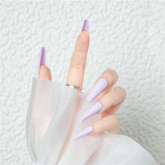 Whimsical Lavender Long Coffin Press On Nails Stunning Matte Finish Perfect for Any Occasion