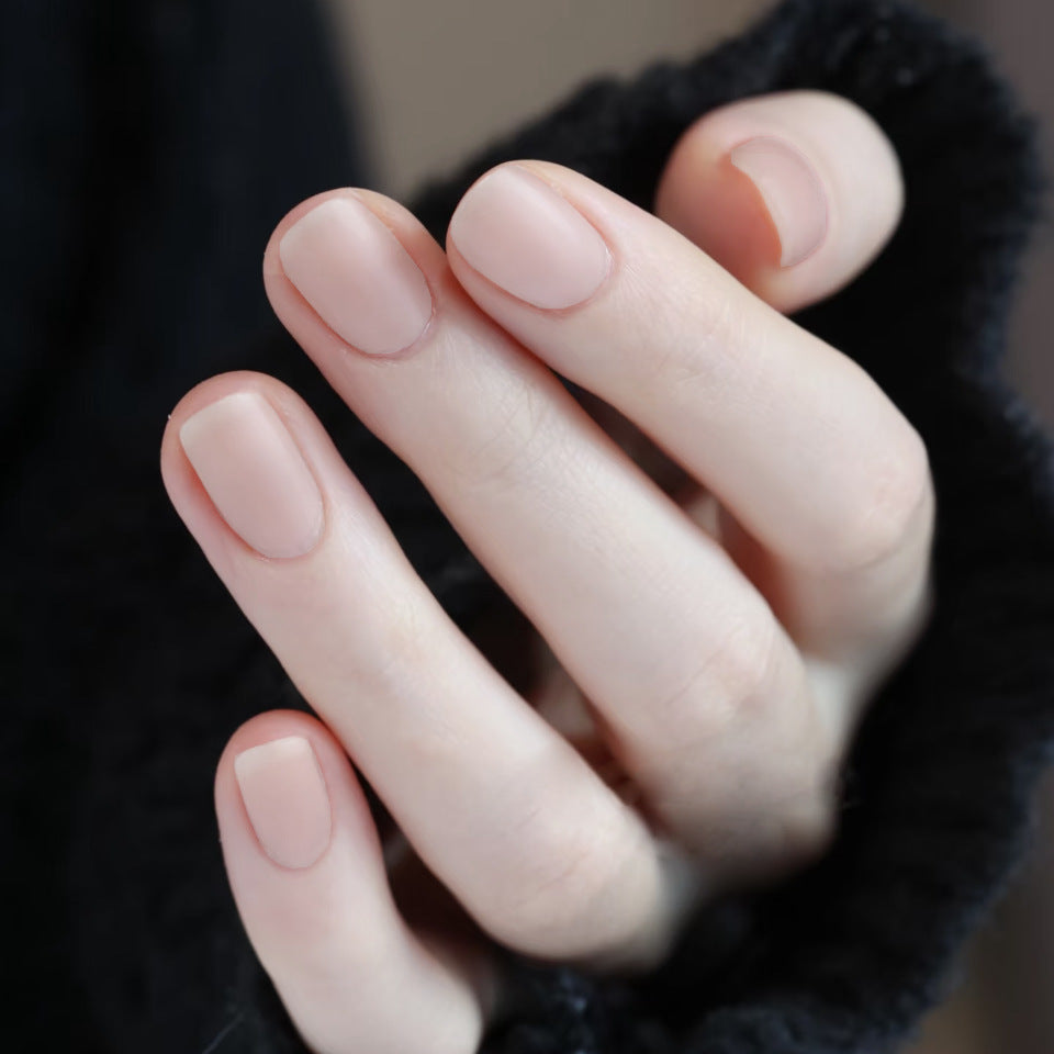 Elegant Serenity Soft Short Squoval blush Press On Nail Set with Matte Finish and Easy Application