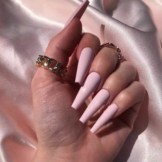 Enchanted Lavender Long Coffin Matte Press-On Nail Set