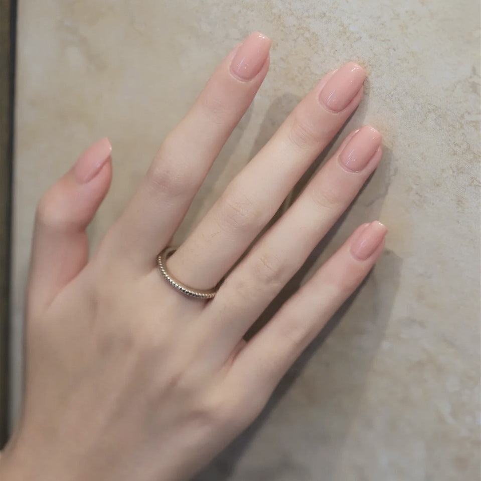 Elegant Chic Medium Square Pink Press On Nail Set with Glossy Finish