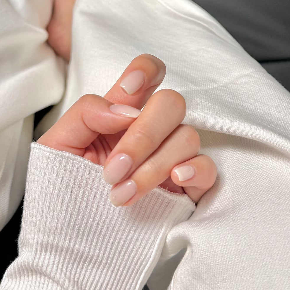 Elegant Serenity Medium Square Shape Soft Pink with Subtle Gradient Finish Press On Nail Set