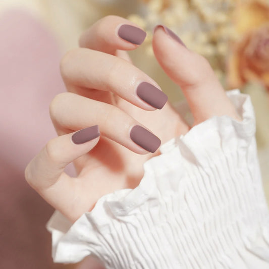 Elegant Lavender Medium Square Matte Finish Press On Nail Set