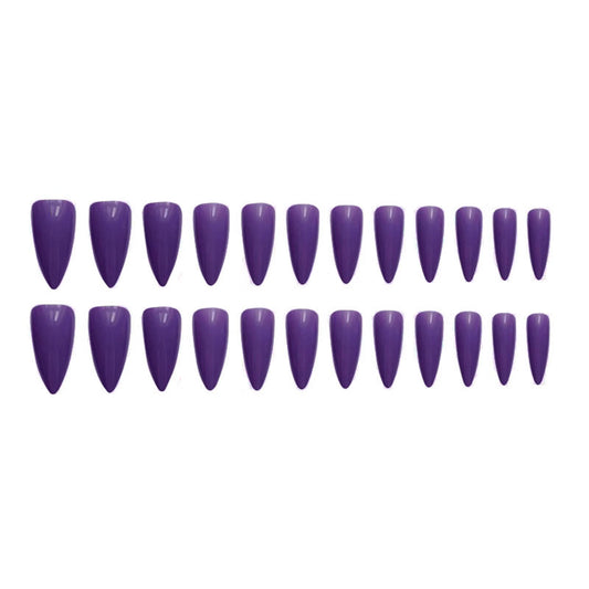 Mystical Twilight Allure Medium Almond Press-On Nails in Vibrant Purple with Glossy Finish