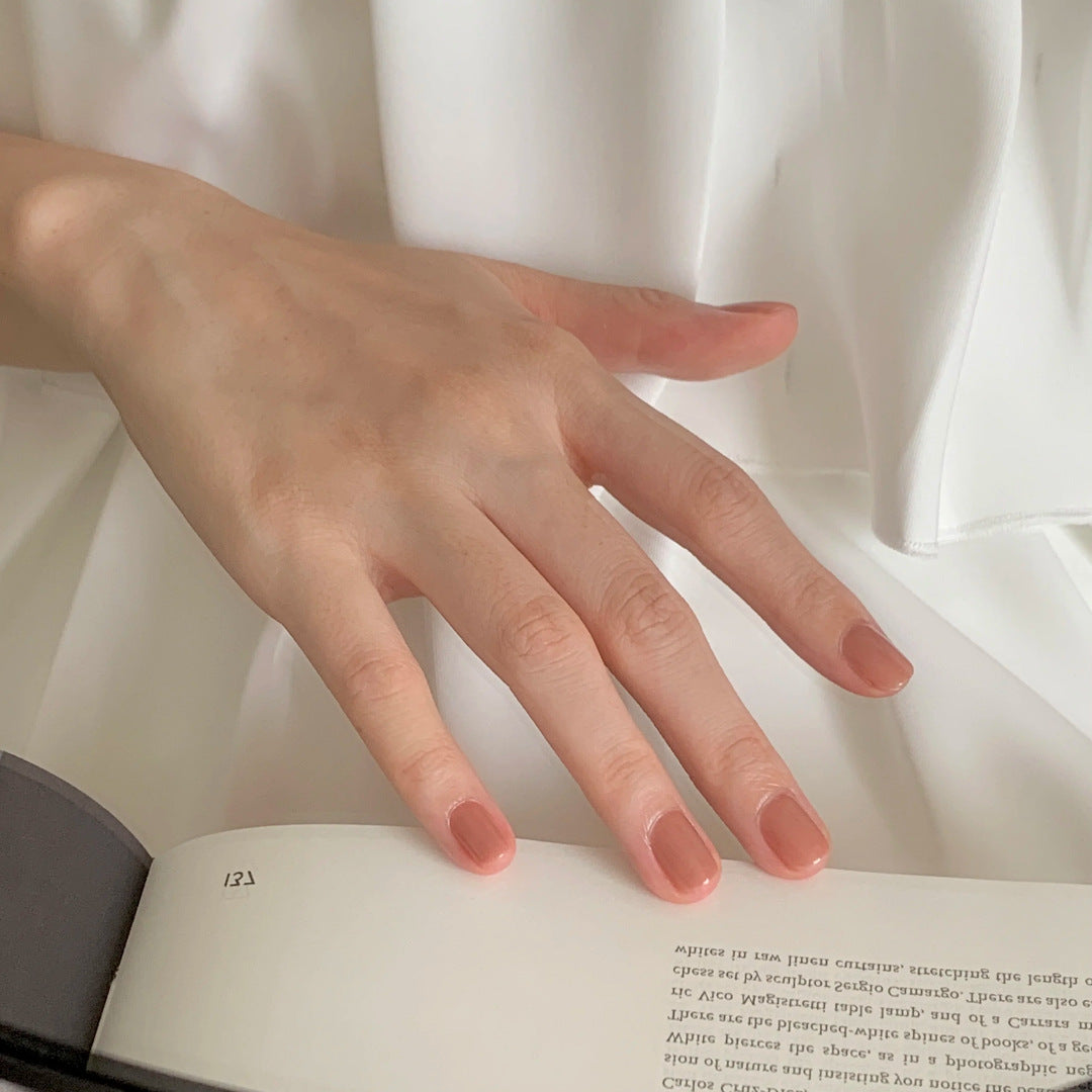 Whimsical Elegance Medium Square Blush Pink Glossy Finish Press-On Nail Set