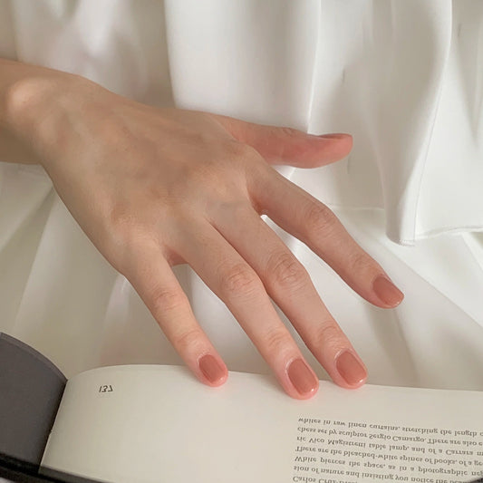 Whimsical Elegance Medium Square Blush Pink Glossy Finish Press-On Nail Set