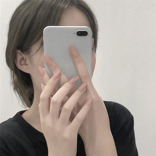 Elegant Chic Long Almond Pink Press on Nails with Matte Finish Touch