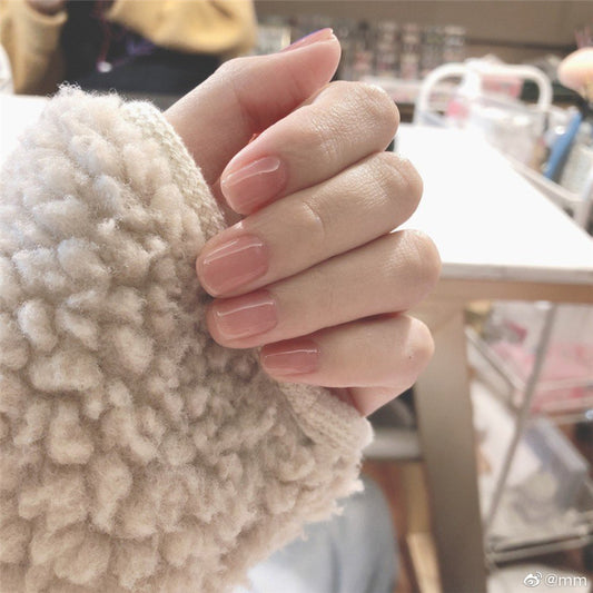 Cozy Cashmere Collection Short Squoval Soft Pink Press On Nails with Natural Seamless Look
