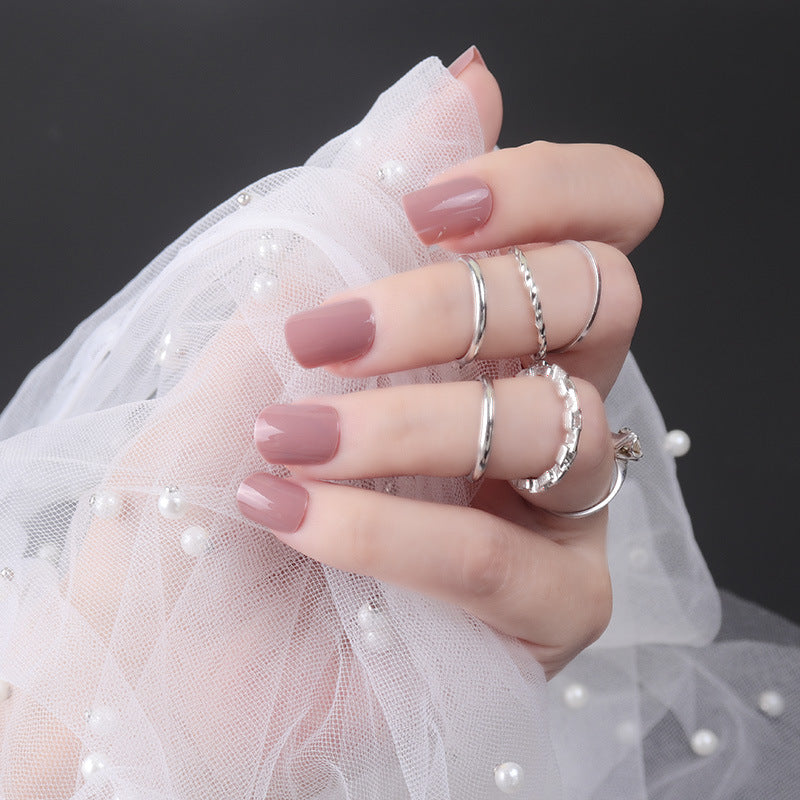 Elegant Evening Glamour Medium Square Mauve Press On Nail Set with Glossy Finish for Effortless Style