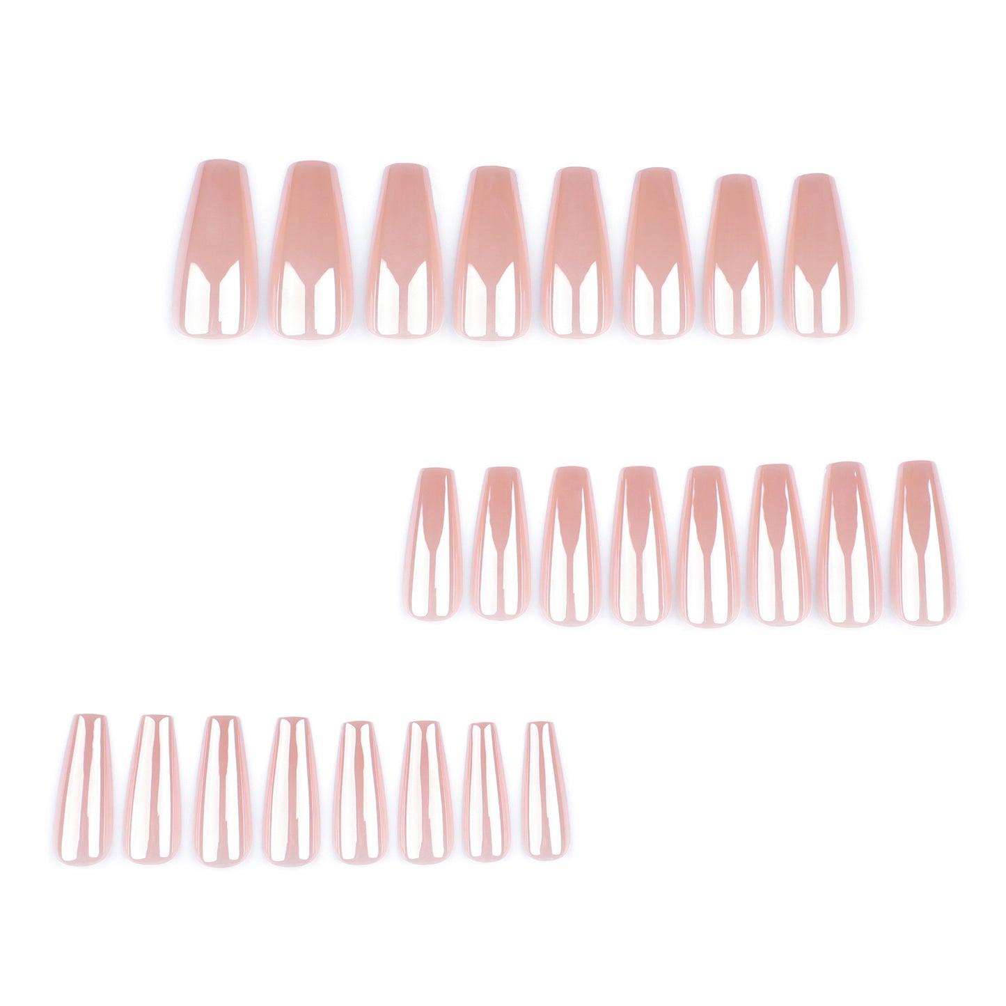 Dreamy Delights Long Coffin Press On Nail Set Elegant Pink with Crossover Gloss Finish