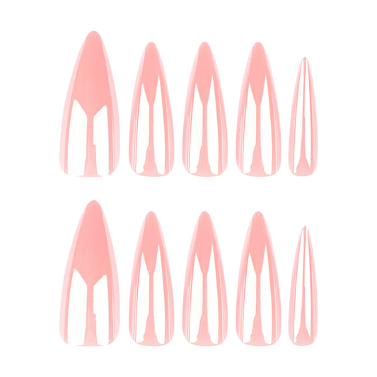 Blossoming Elegance Long Stiletto Shaped Pink Press On Nail Set with High Gloss Finish