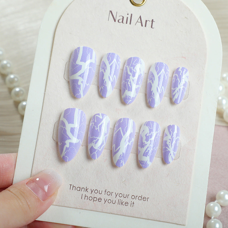 Lavender Lightning Medium Almond Press on Nail Set