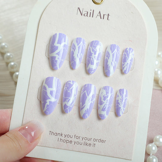 Lavender Lightning Medium Almond Press on Nail Set