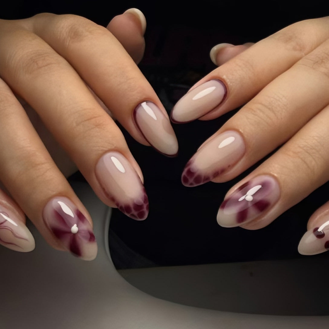 Enchanted Garden Medium Almond Lavender Ombre Nail Set