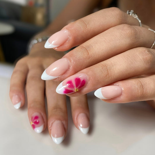 Tropical Paradise Long Stiletto Pink Floral Press On Nail Set